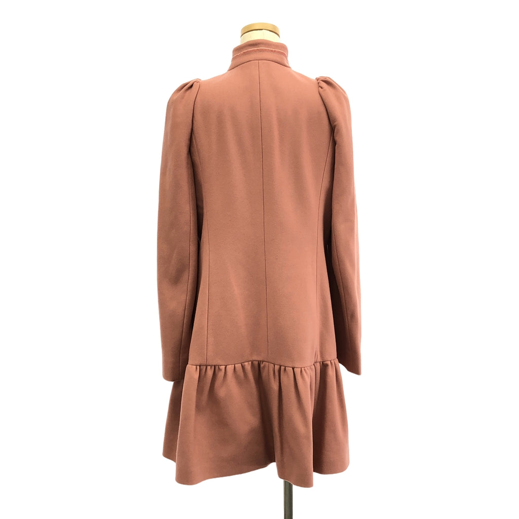 RED VALENTINO / レッドヴァレンティノ | ウール ナイロン ベロアリボン パフスリーブ コート | 40 | ピンク | レディース