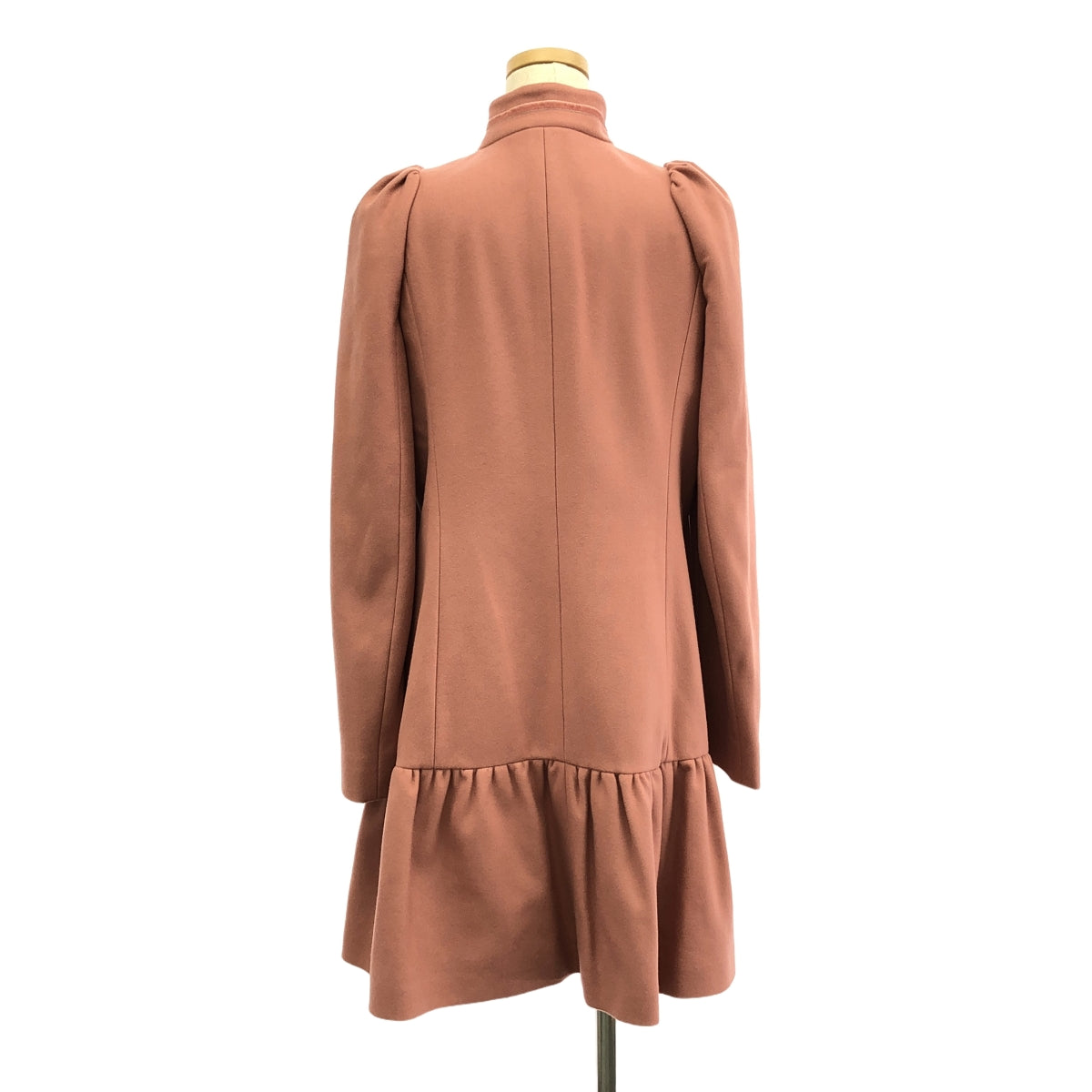 RED VALENTINO / レッドヴァレンティノ | ウール ナイロン ベロアリボン パフスリーブ コート | 40 | ピンク | レディース