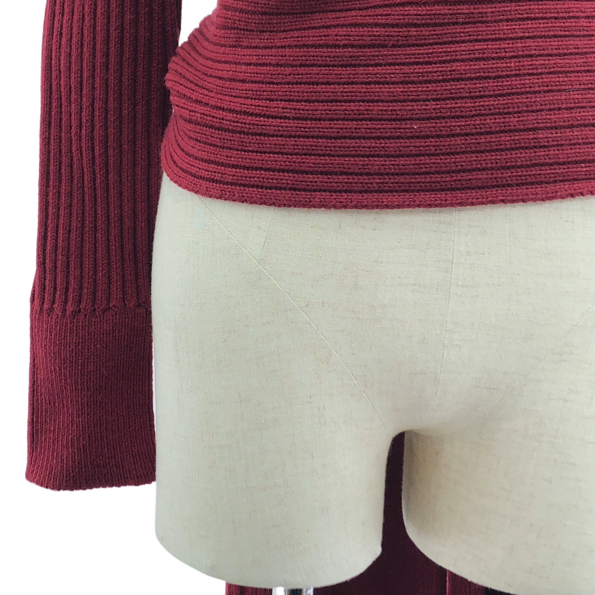 【신품】 ROCHAS / 로셔스 | 울 백 리본 디자인 니트 | 40 | 레드 | 여성