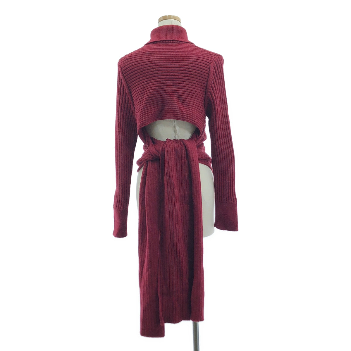 【신품】 ROCHAS / 로셔스 | 울 백 리본 디자인 니트 | 40 | 레드 | 여성