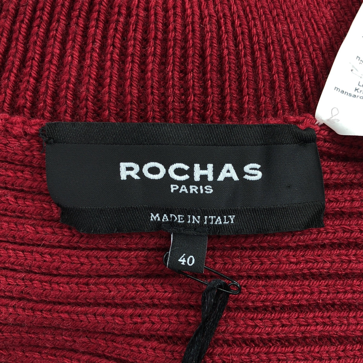 【신품】 ROCHAS / 로셔스 | 울 백 리본 디자인 니트 | 40 | 레드 | 여성