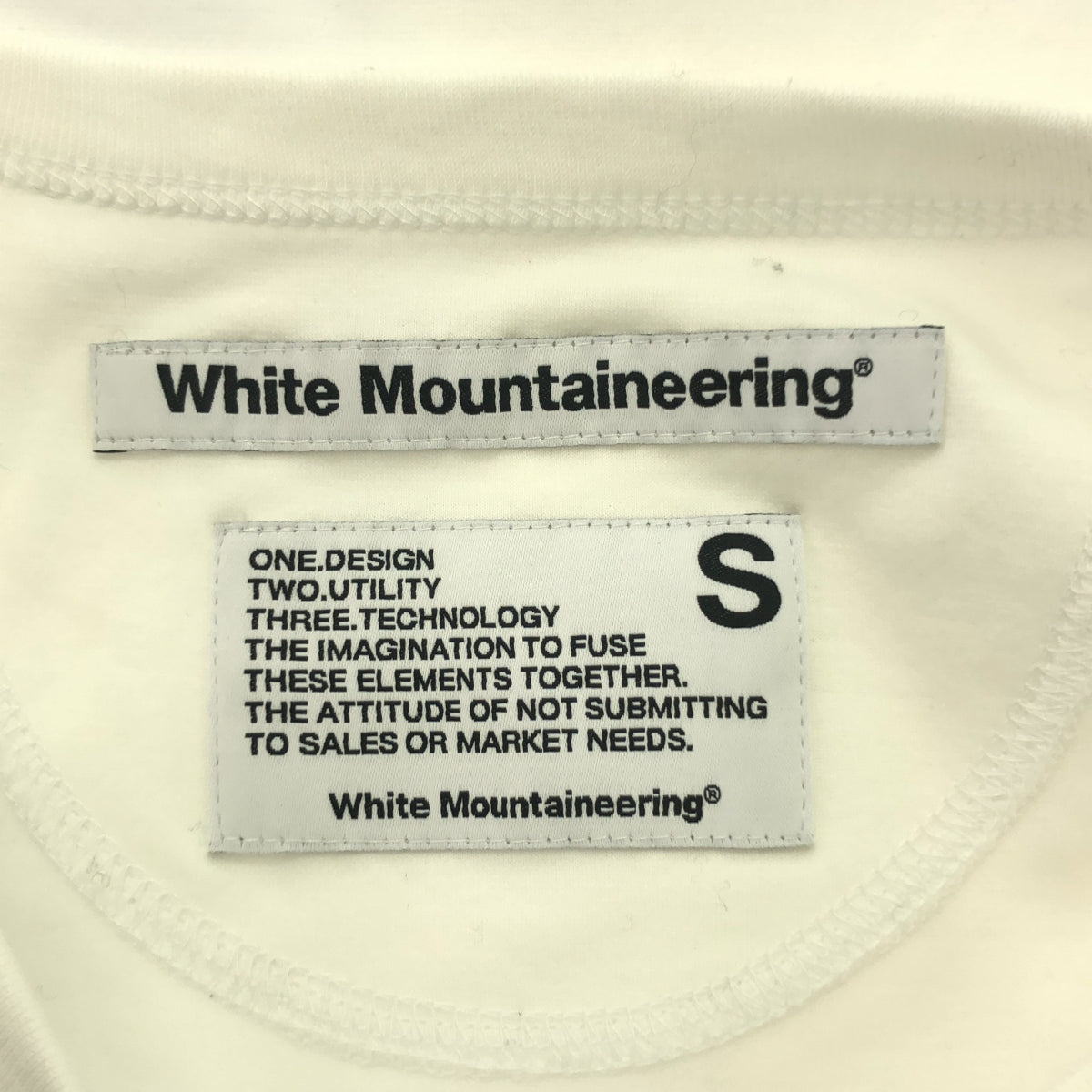 White Mountaineering | Cotton Sleeve Ribbon Cut and Sew | S | White | Women's