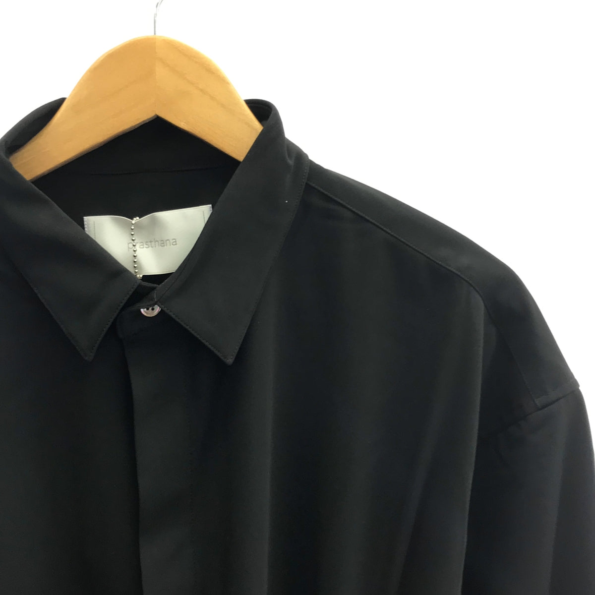 【신품】 prasthana / 프라스타나 | long loop big sleeve shirt 반팔 셔츠 | M | 블랙 | 남성