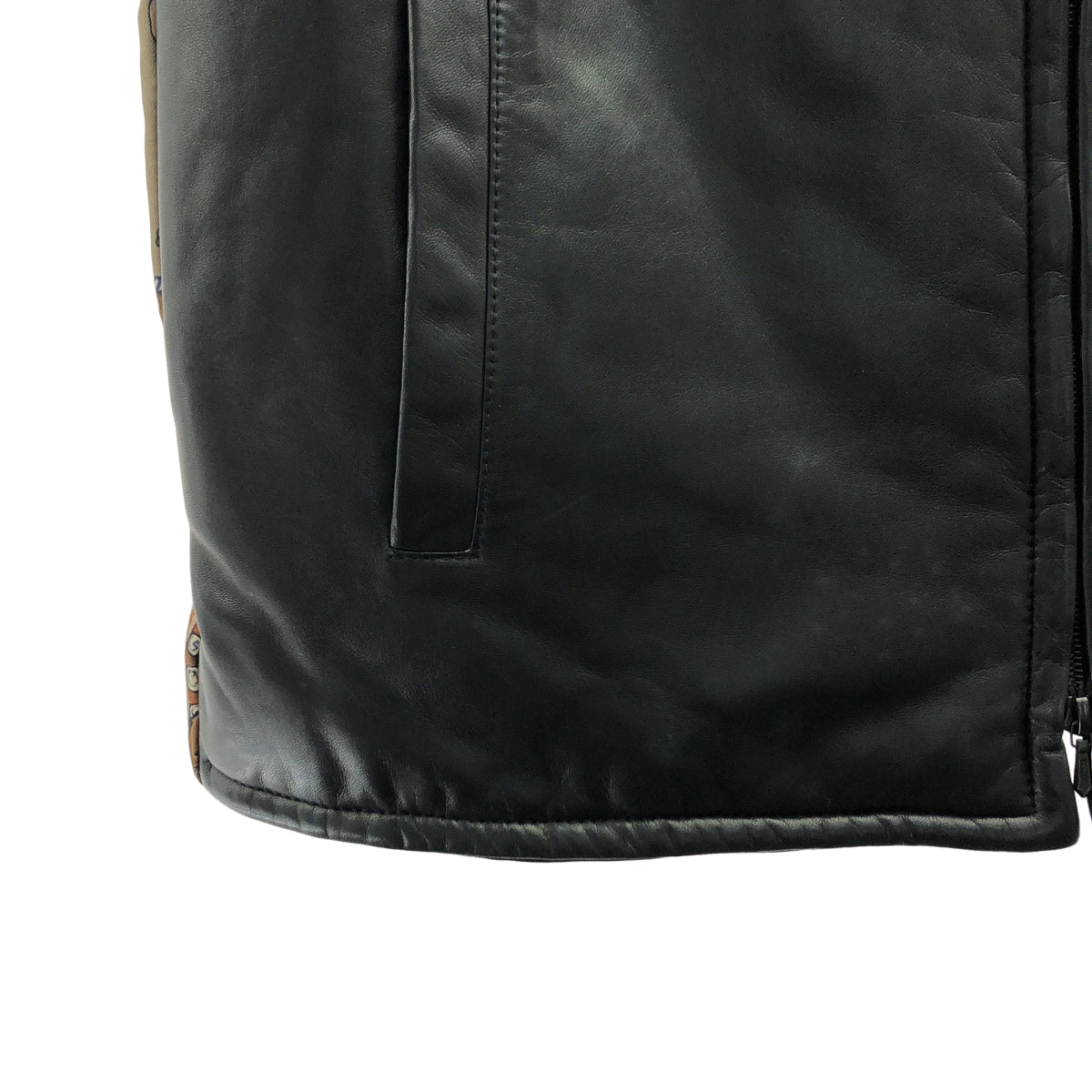 HERMES | Margiela 時代羔羊皮與絲綢 Paperoles 印花填充背心 | 尺寸 36 | 女款