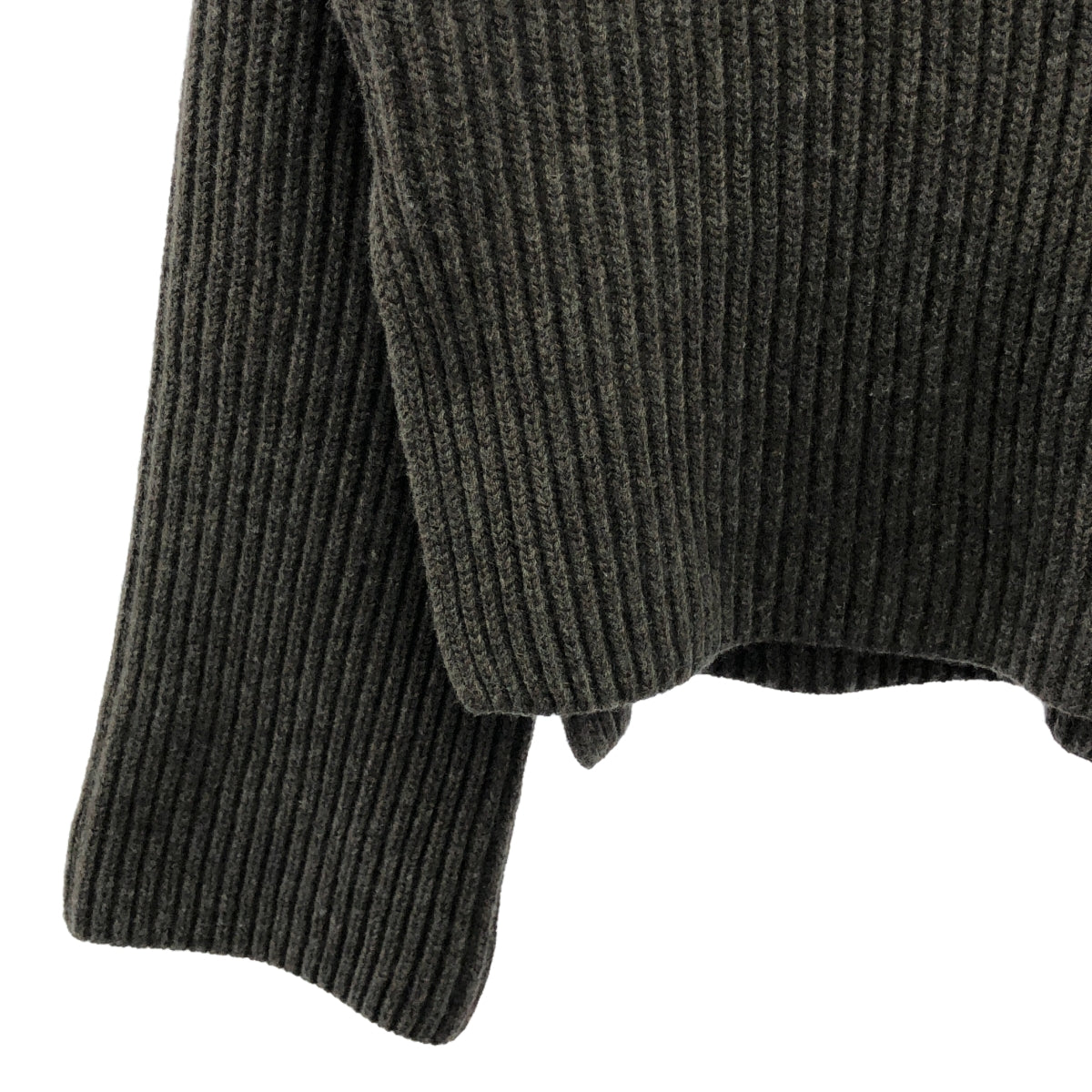 THE SHISHIKUI / シシクイ | HIGH NECK KNIT / カシミヤ ウール リブ スリット タートルネック ニット | F | ブラウン | レディース