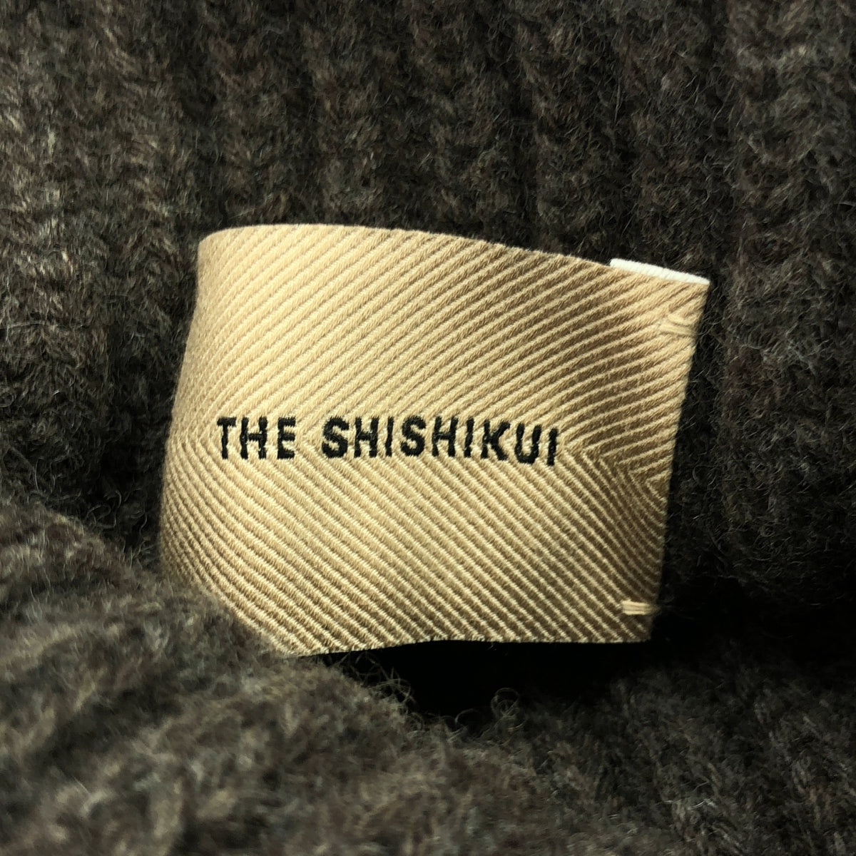 THE SHISHIKUI / シシクイ | HIGH NECK KNIT / カシミヤ ウール リブ スリット タートルネック ニット | F | ブラウン | レディース