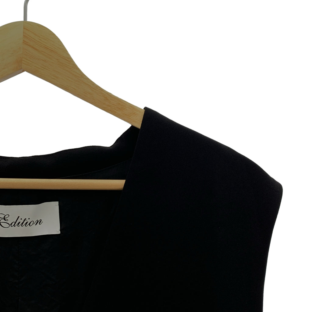 【成色極佳】Edition / Edition Tomorrowland | 2025 春夏 | 緞面喬其紗 V 領套頭背心 | F 碼 | 黑色 | 女款