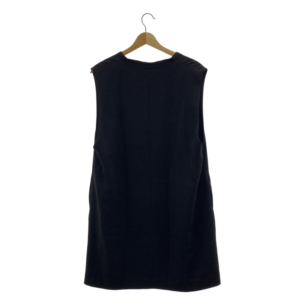 【成色極佳】Edition / Edition Tomorrowland | 2025 春夏 | 緞面喬其紗 V 領套頭背心 | F 碼 | 黑色 | 女款