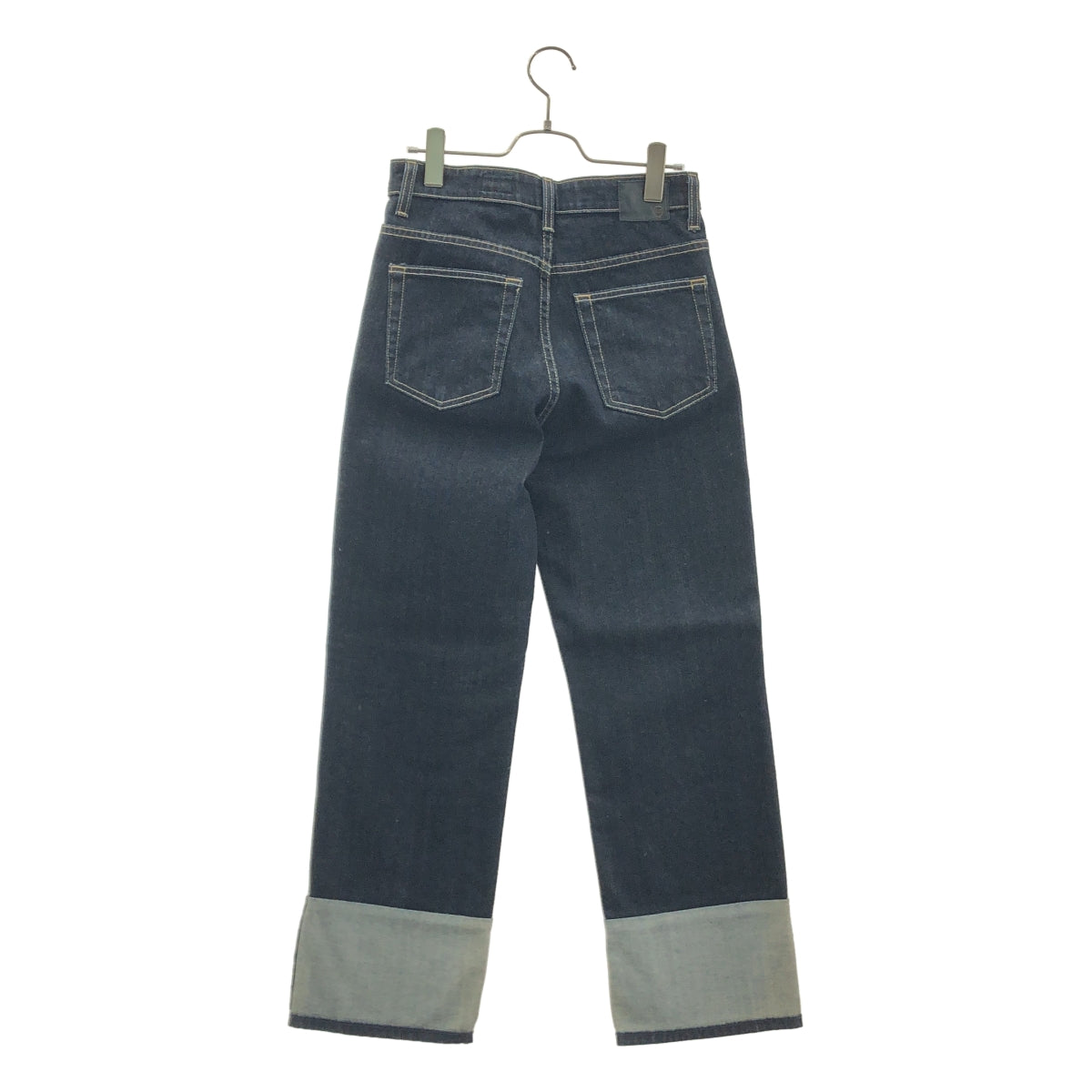 AG adriano Goldschmied / エージーアドリアーノゴールドシュミット | ロゴレザーパッチ ロールアップ デニムパンツ | 28 | レディース