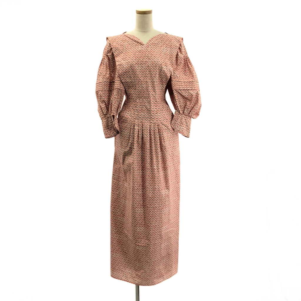 Mame Kurogouchi / マメクロゴウチ | 2023SS | Crane Pattern Hand Printed Dress 鶴 総柄 プリント ドレス ワンピース | 1 | レディース