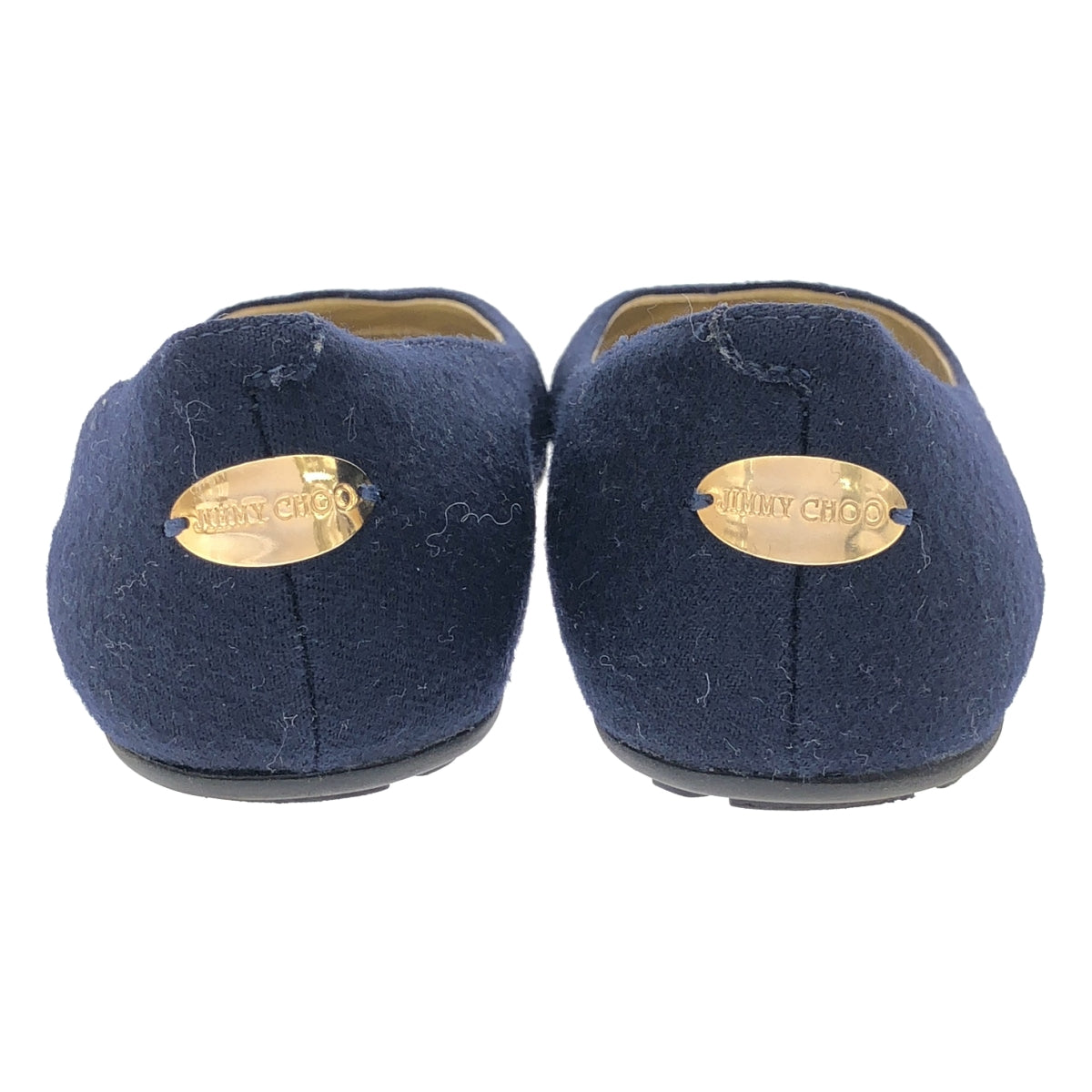 JIMMY CHOO | 漆皮圓頭平底高跟鞋 | 尺寸 36 1/2 | 海軍藍/黑色 | 女款