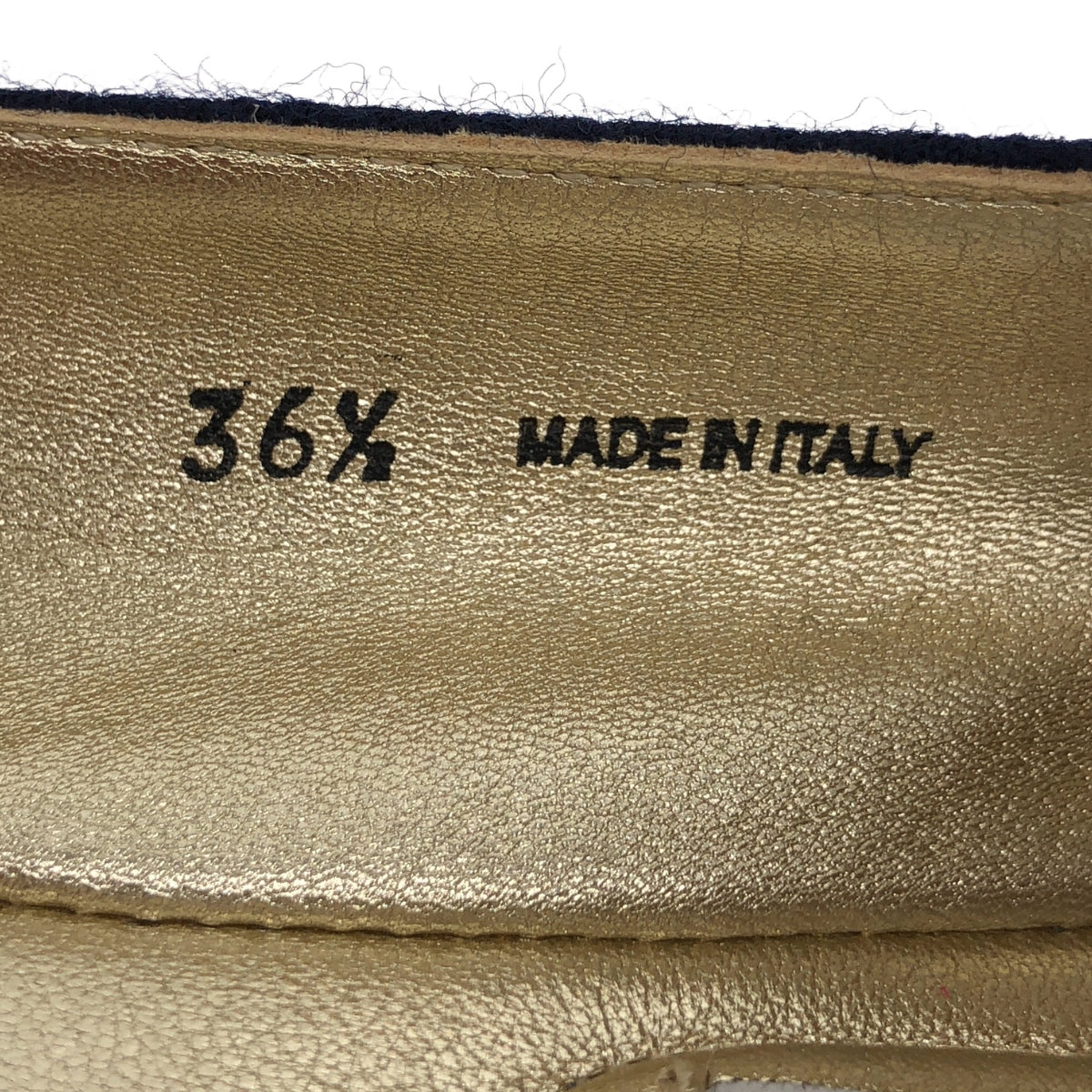 JIMMY CHOO / ジミーチュウ | パテント 切替 ラウンドトゥ フラット パンプス | 36 1/2 | ネイビー/ブラック | レディース