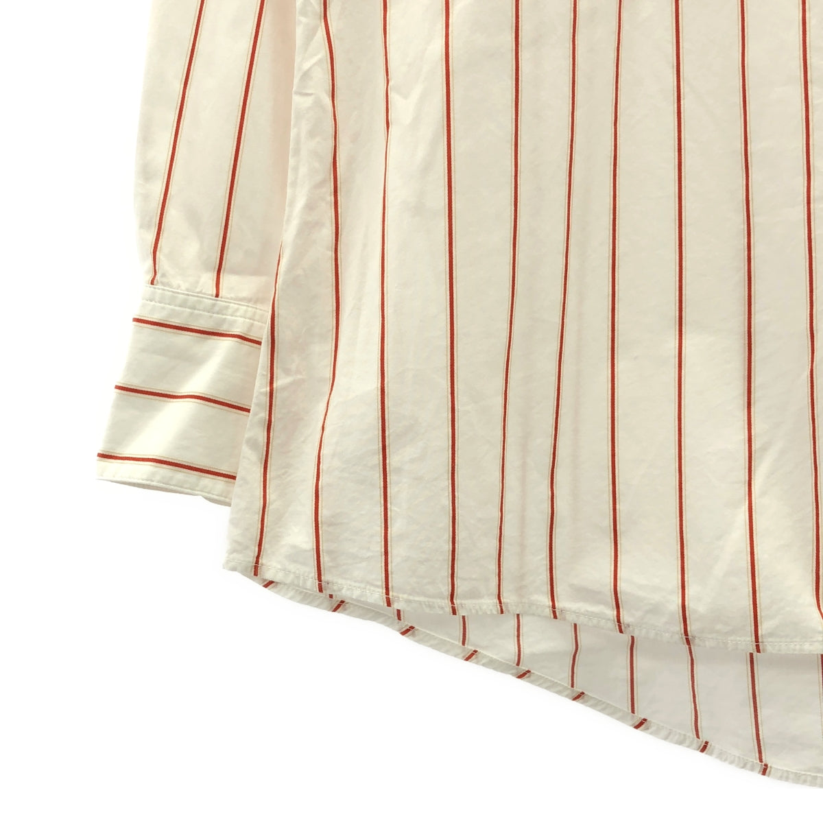 TODAYFUL / トゥデイフル | Stripe Over Shirts ストライプ オーバー シャツ | F | ホワイト/レッド | レディース