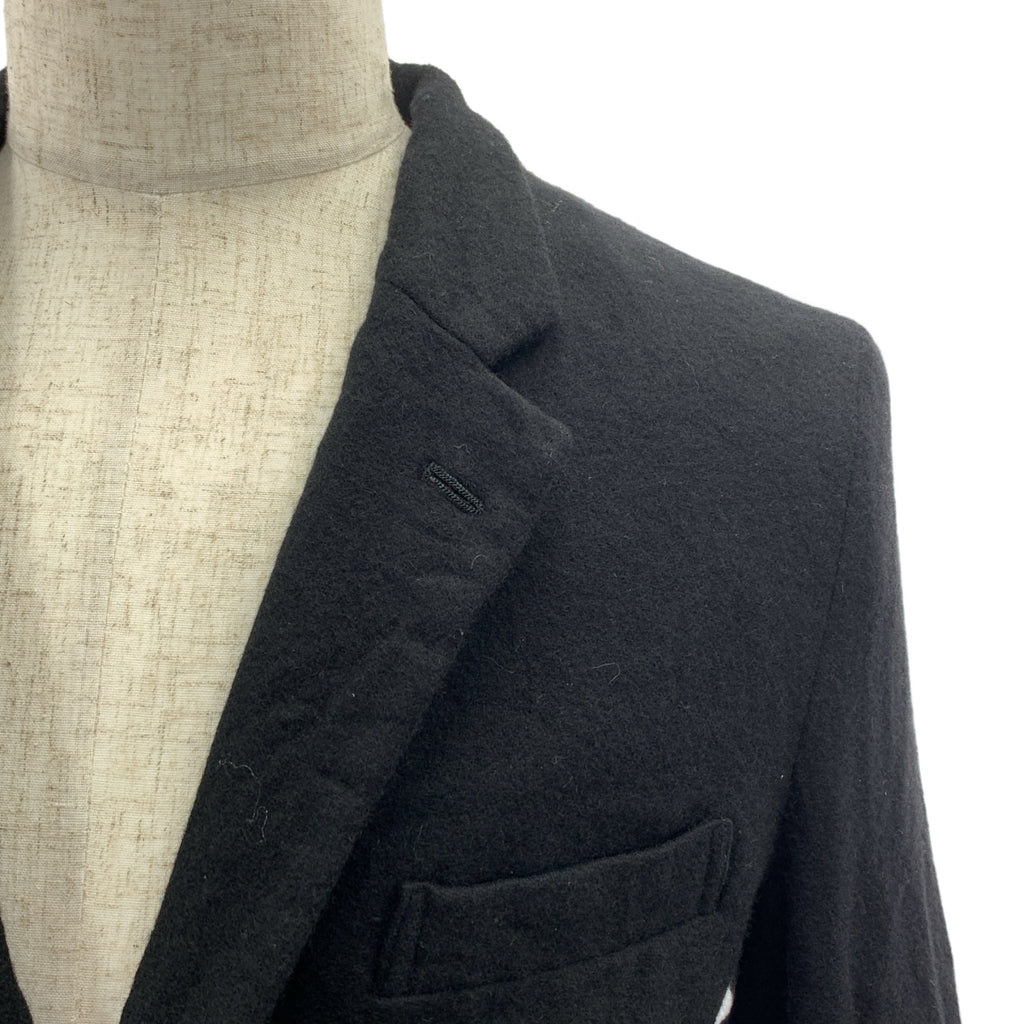BLACK COMME des GARCONS / ブラックコムデギャルソン | 2010AW | ウール 変形 シングルブレスト ロングジャケット / タータンチェック裏地 | L |