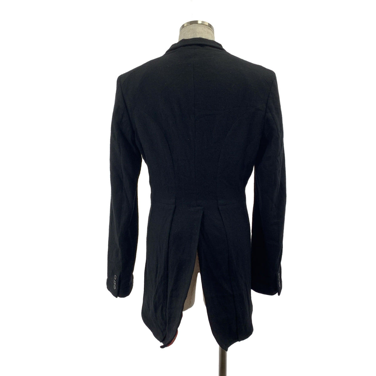 BLACK COMME des GARCONS / ブラックコムデギャルソン | 2010AW | ウール 変形 シングルブレスト ロングジャケット / タータンチェック裏地 | L |