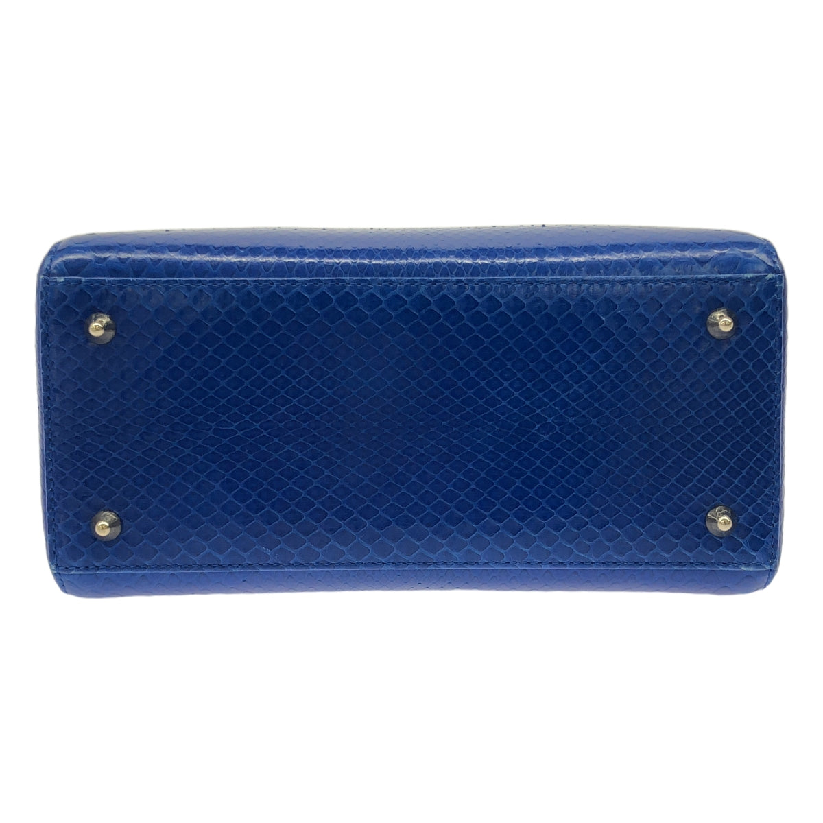 【美品】  Christian Dior / クリスチャンディオール | M05500 パイソンレザー レディディオール ミディアム 2Way ハンドバッグ | ブルー | レディース