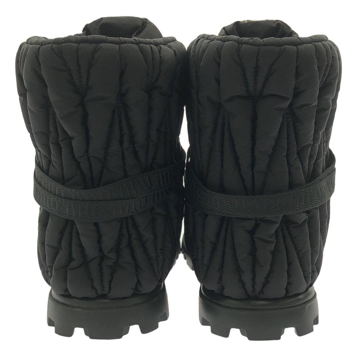 【美品】  miu miu / ミュウミュウ | Padded Matelasse Booties / 5U558D ロゴ ショート ブーツ | 35 | NERO | レディース
