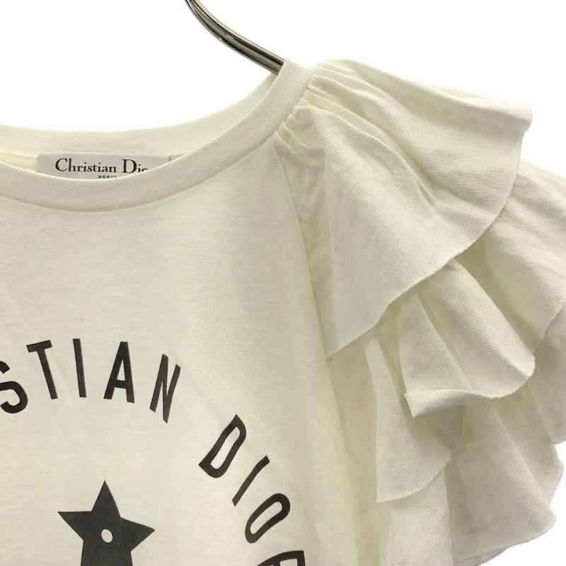 Christian Dior / クリスチャンディオール | ロゴ フリルカラー カットソー Tシャツ | S | レディース