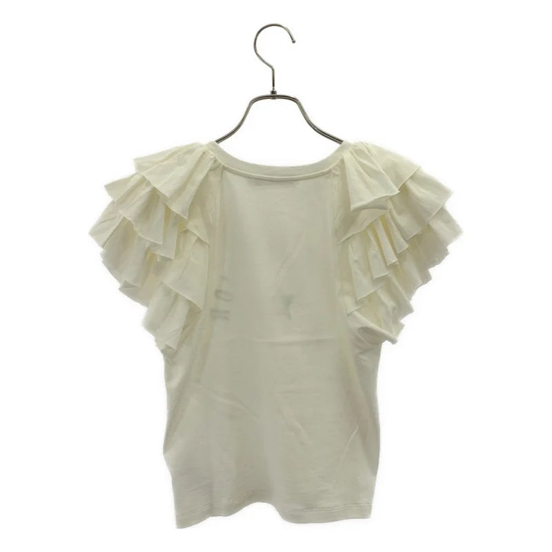 Christian Dior / クリスチャンディオール | ロゴ フリルカラー カットソー Tシャツ | S | レディース