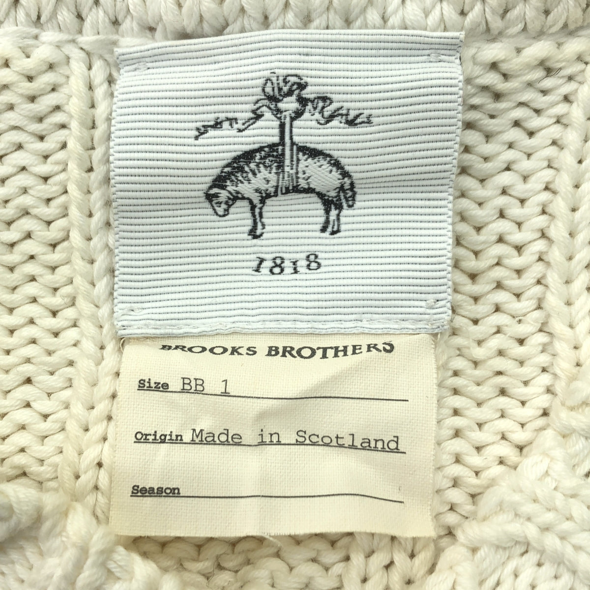 BROOKS BROTHERS / ブルックスブラザーズ | ケーブル ニット セーター プルオーバー | 1 | アイボリー/ボルドー/ダークネイビー | メンズ