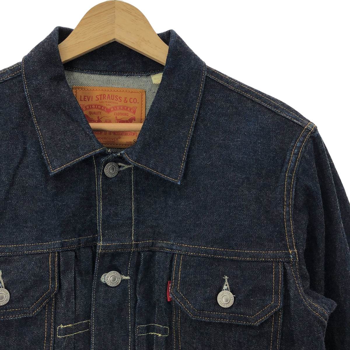 UNDER COVER  / アンダーカバー | × Levi's / リーバイス 別注 TRUCKER MID COAT / トラッカー ミッドコート デニムジャケット | S | インディゴ | メンズ