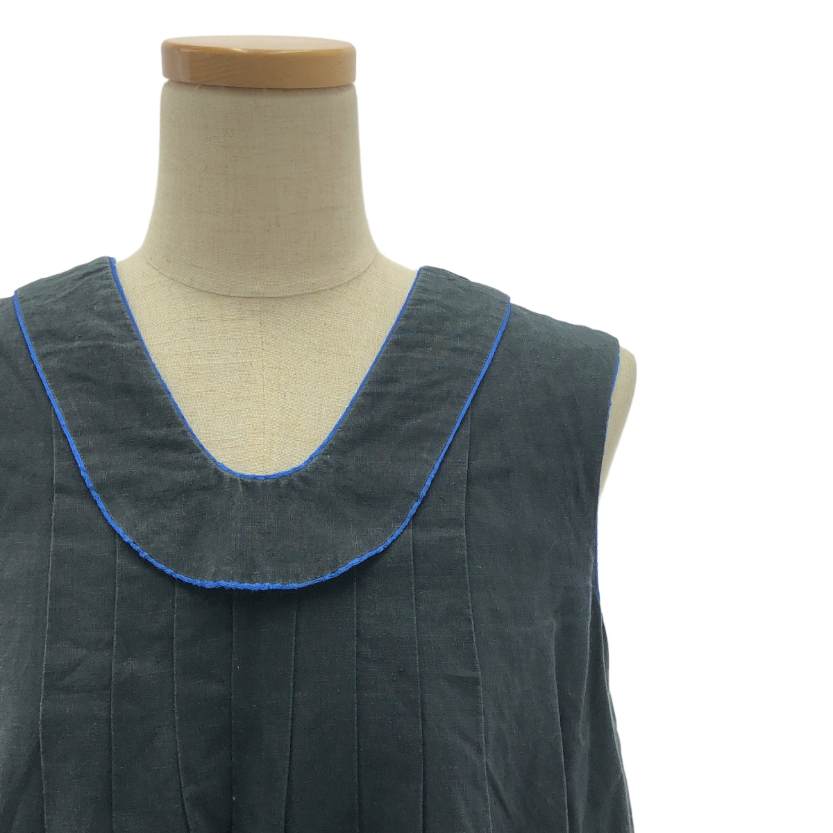 mina perhonen | 2020春夏 |絲帶鳥亞麻刺繡洋裝 | 36 |海軍 |女性的