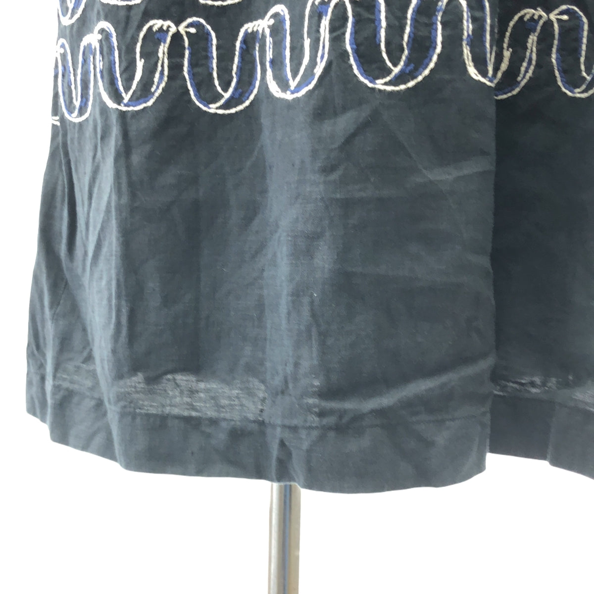 mina perhonen | 2020春夏 |絲帶鳥亞麻刺繡洋裝 | 36 |海軍 |女性的