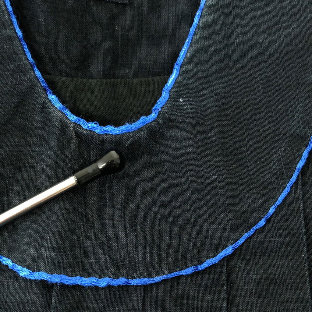 mina perhonen | 2020春夏 |絲帶鳥亞麻刺繡洋裝 | 36 |海軍 |女性的