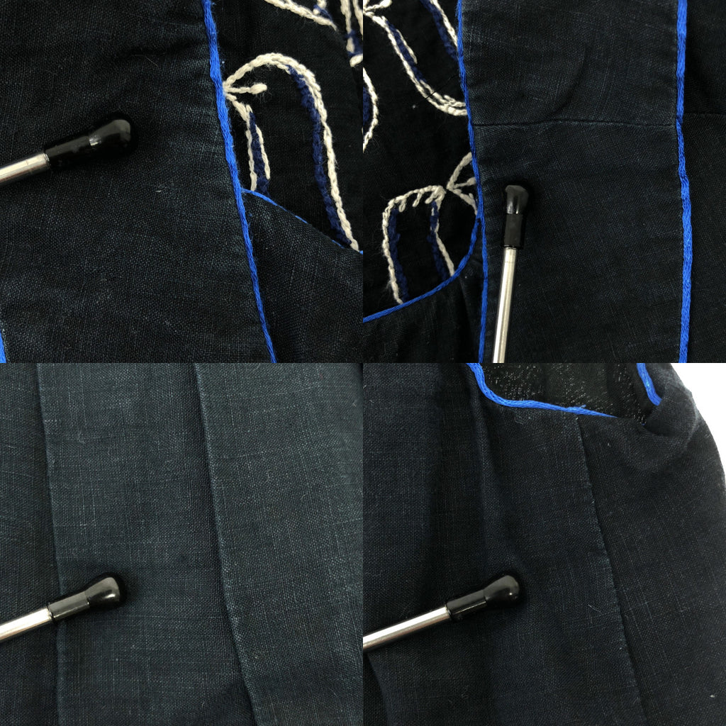 mina perhonen | 2020春夏 |絲帶鳥亞麻刺繡洋裝 | 36 |海軍 |女性的