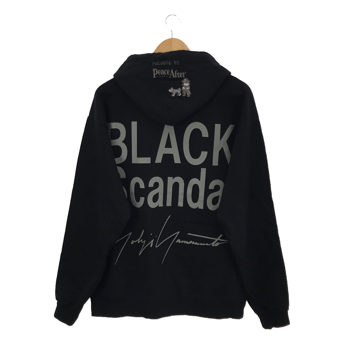 【美品】  BLACK Scandal YOHJI YAMAMOTO / ブラックスキャンダルヨウジヤマモト | x Peace and After Collaboration / ピース アンド アフター スウェット パーカー / プルオーバー フーディ | 2 | ブラック | メンズ