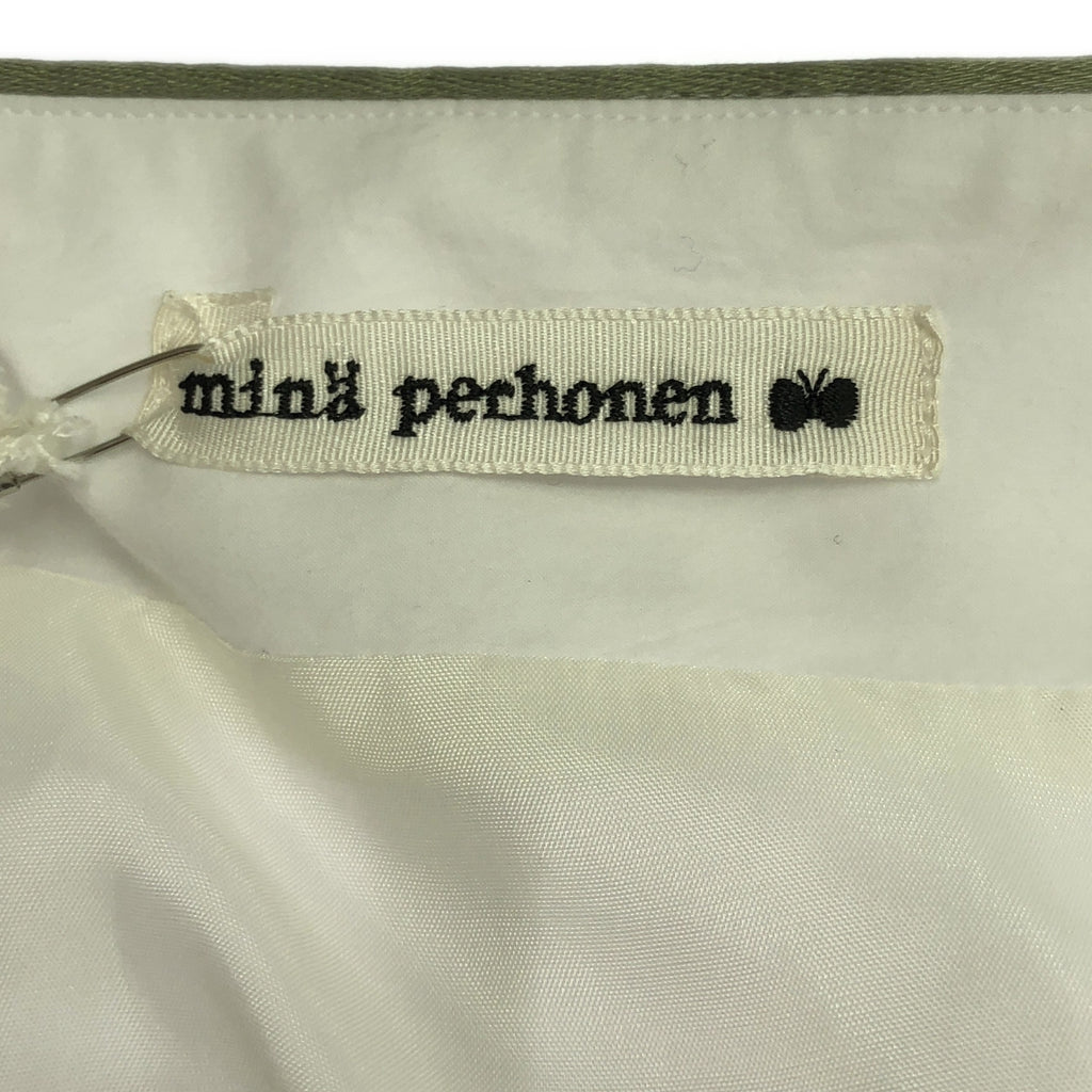 [狀況良好] mina perhonen | 2018春夏 |坦波波 |蒲公英刺繡腰帶裙/襯裡|尺寸 40 |白色 |女性的