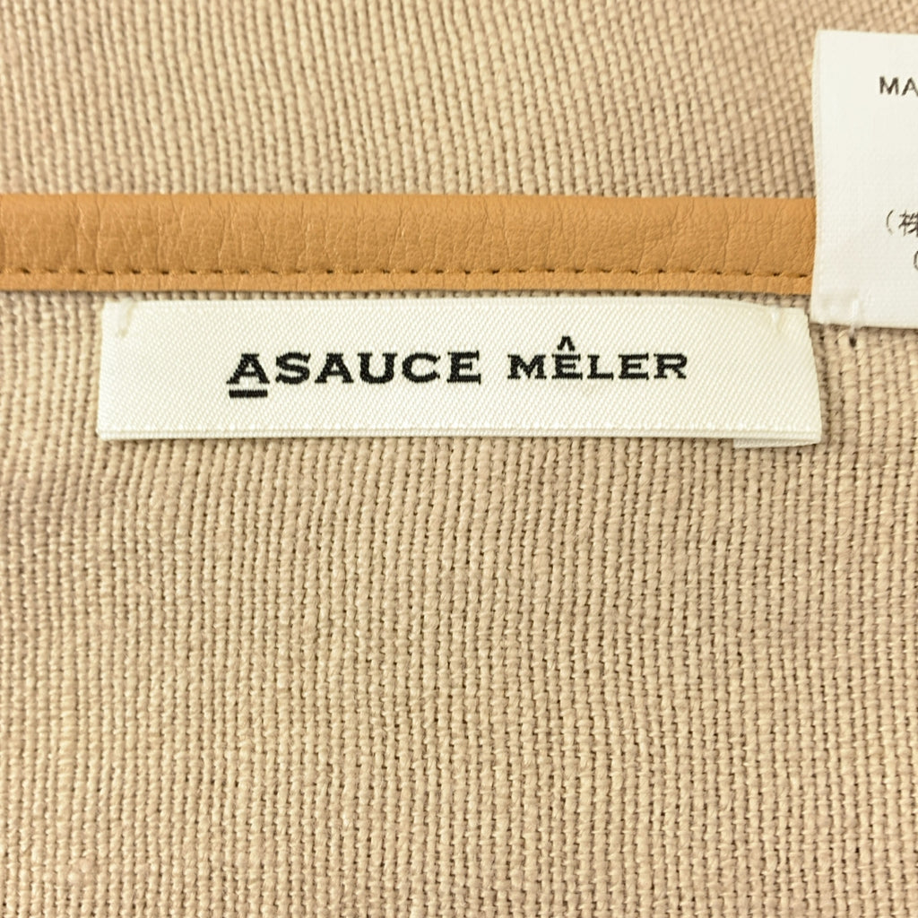 ASAUCE MELER / アソース メレ | リネン レザー パイピング ストール |