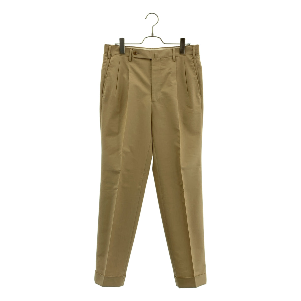 【成色極佳】TOMORROWLAND | 羊毛棉混紡熱帶風情雙褶修身休閒褲 | 46碼 | 米色 | 男士