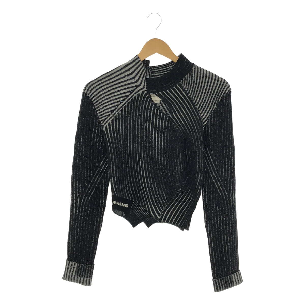 FenG CHen WANG / 펜첸 완 | LONG SLEEVE RIBBED KNIT 니트 | M | 블랙/화이트 | 여성