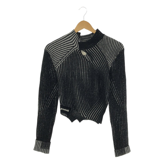 FenG CHen WANG / 펜첸 완 | LONG SLEEVE RIBBED KNIT 니트 | M | 블랙/화이트 | 여성