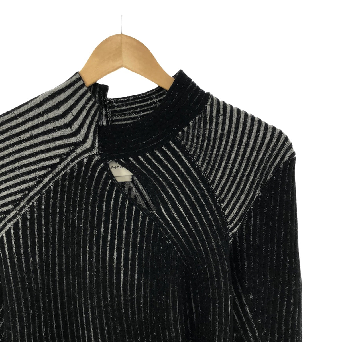 FenG CHen WANG / 펜첸 완 | LONG SLEEVE RIBBED KNIT 니트 | M | 블랙/화이트 | 여성