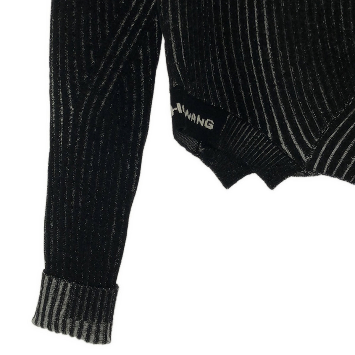 FenG CHen WANG / 펜첸 완 | LONG SLEEVE RIBBED KNIT 니트 | M | 블랙/화이트 | 여성