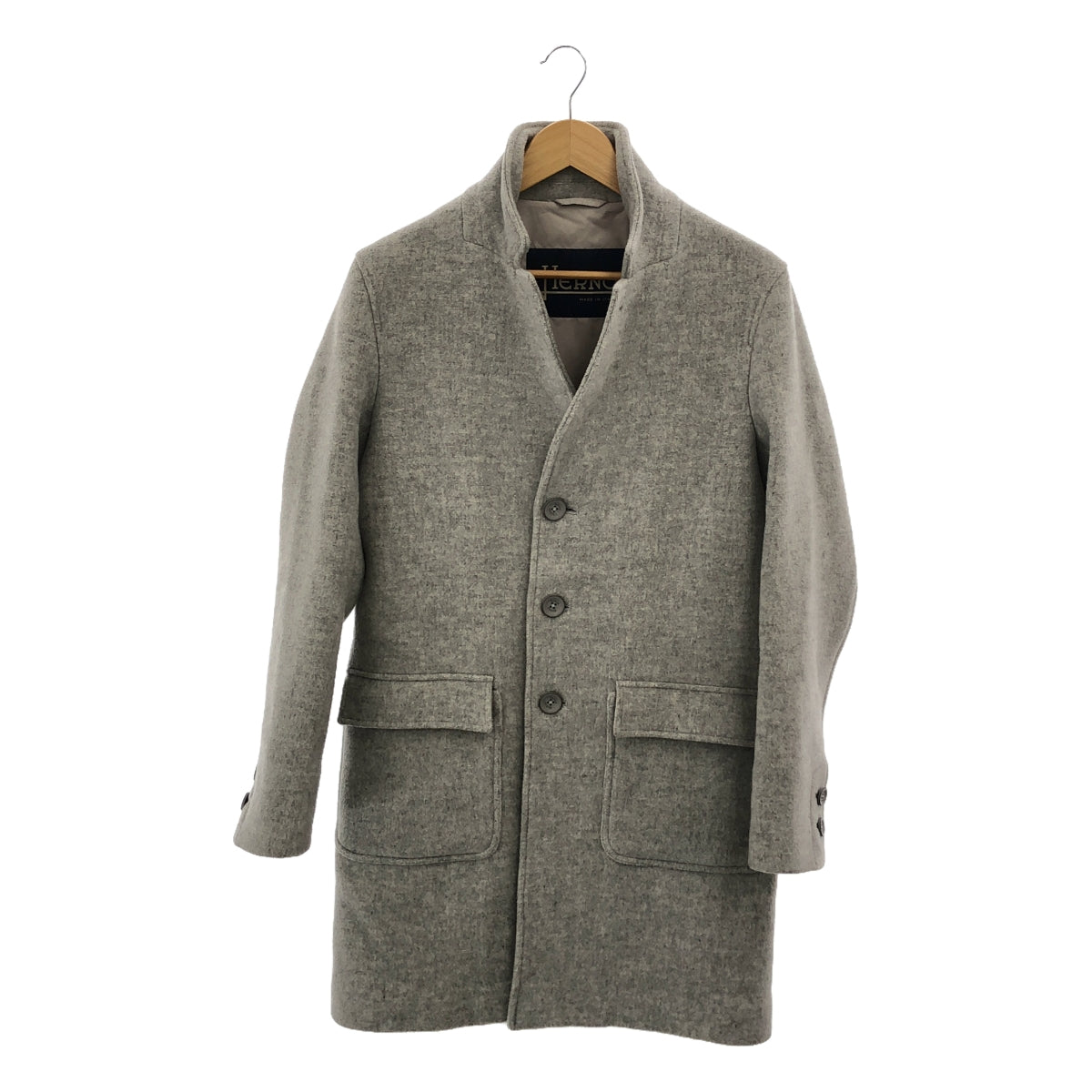 HERNO | Wool single chesterfield coat | 46 | Light grey | Men's