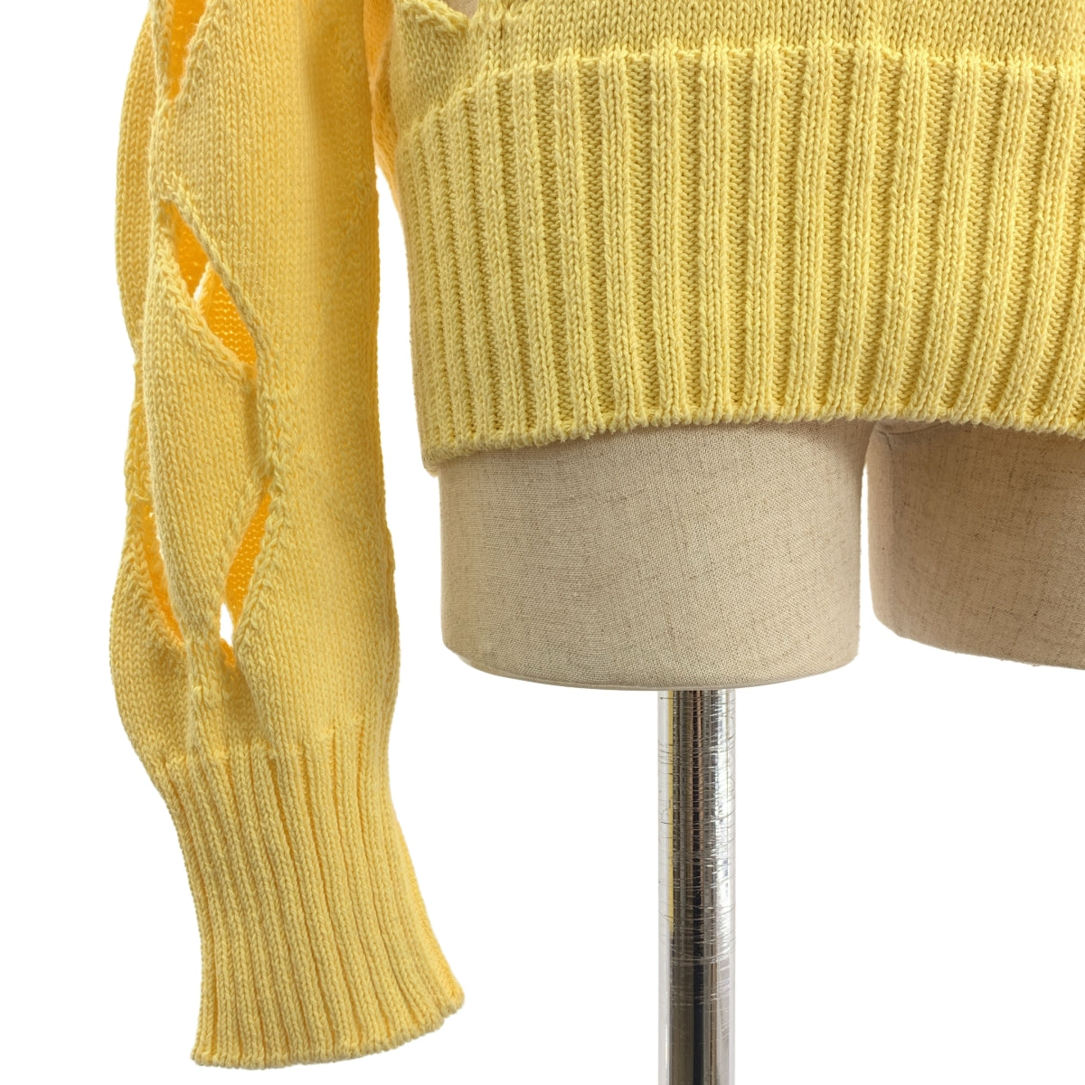 Stefan Cooke | 菱形鏤空花卉刺繡套頭衫 / 棉質刺繡鏤空針織衫 | S 碼 | 黃色 | 女款