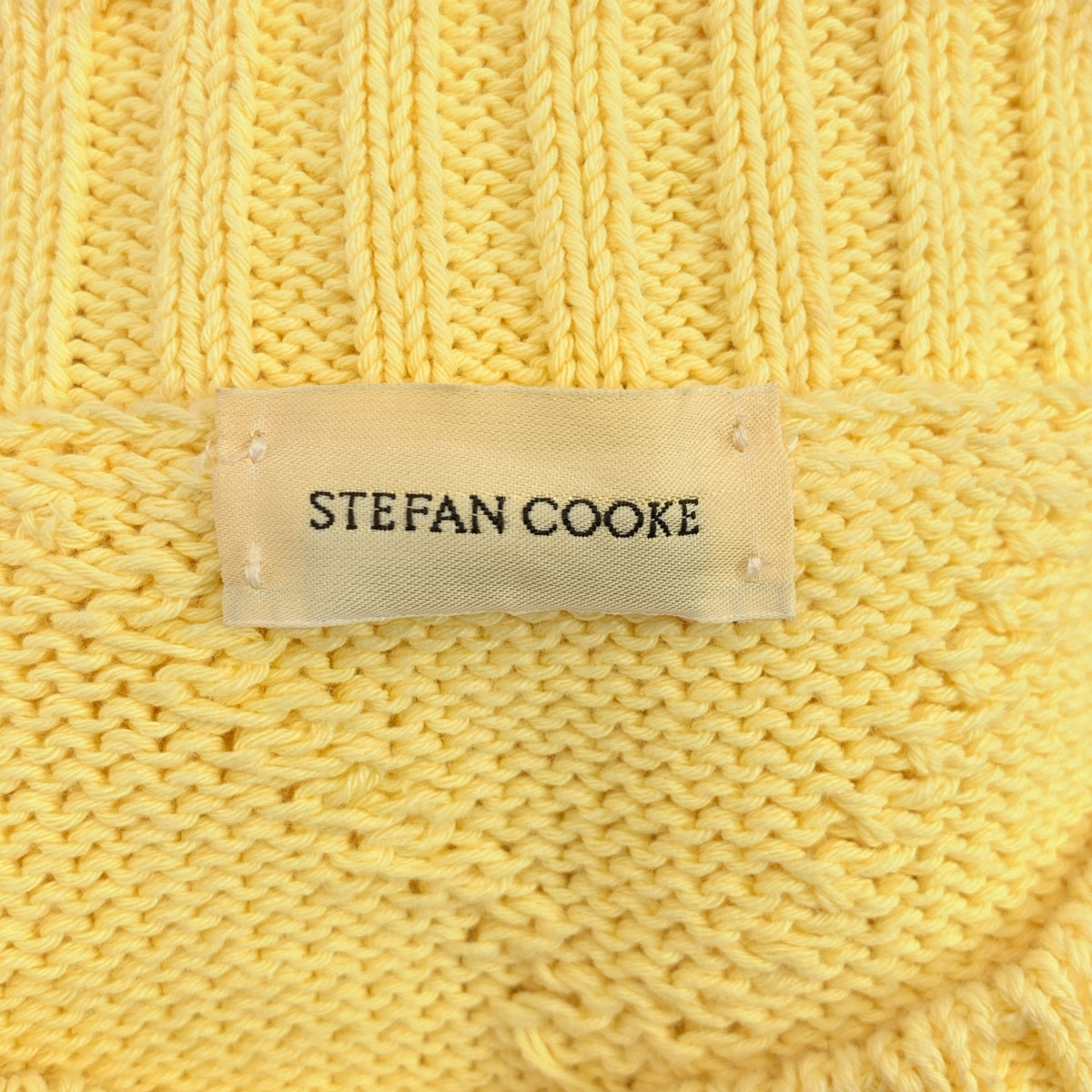 Stefan Cooke | 菱形鏤空花卉刺繡套頭衫 / 棉質刺繡鏤空針織衫 | S 碼 | 黃色 | 女款