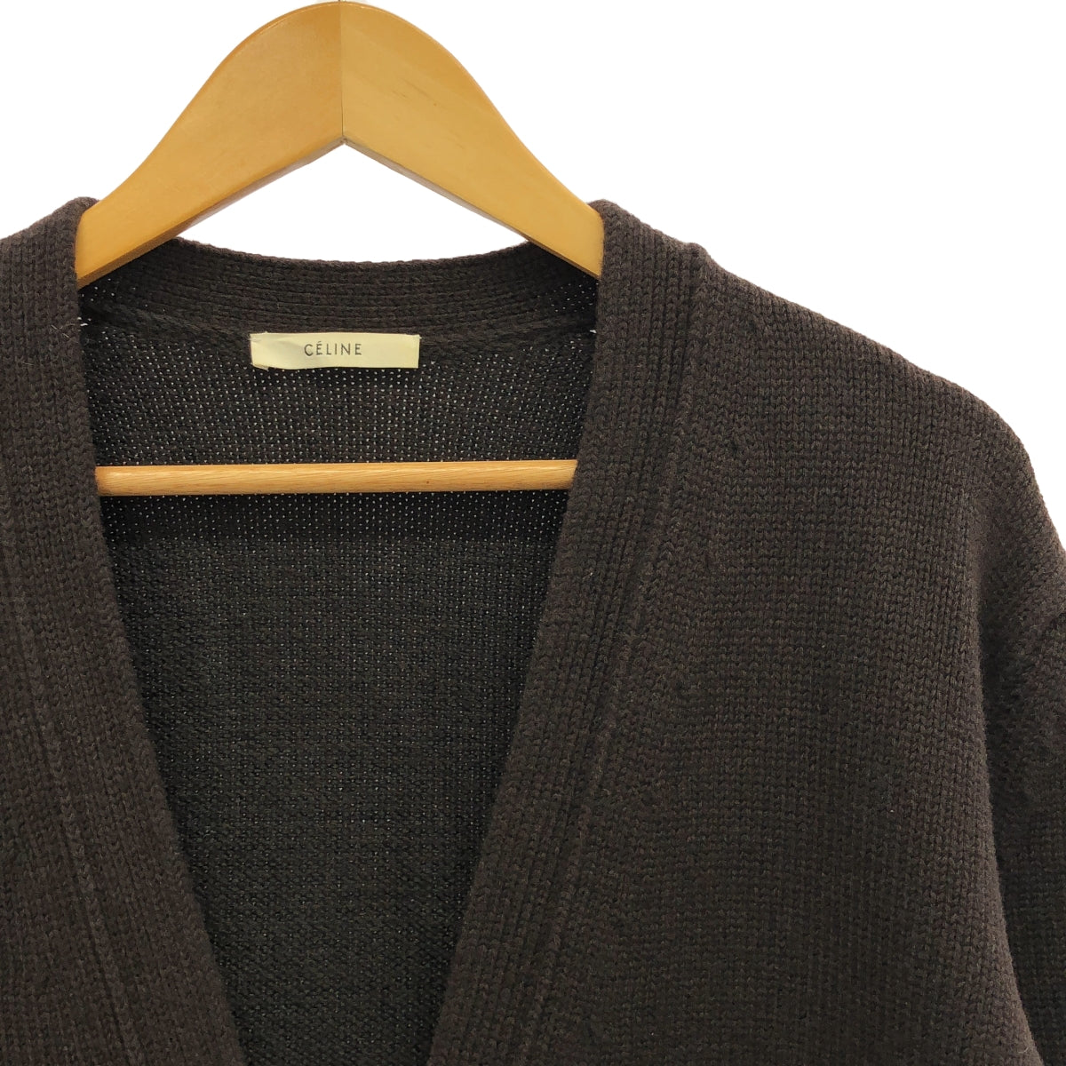 CELINE | Phoebe wool cashmere blend oversized V-neck knit cardigan | S | Brown | Women's