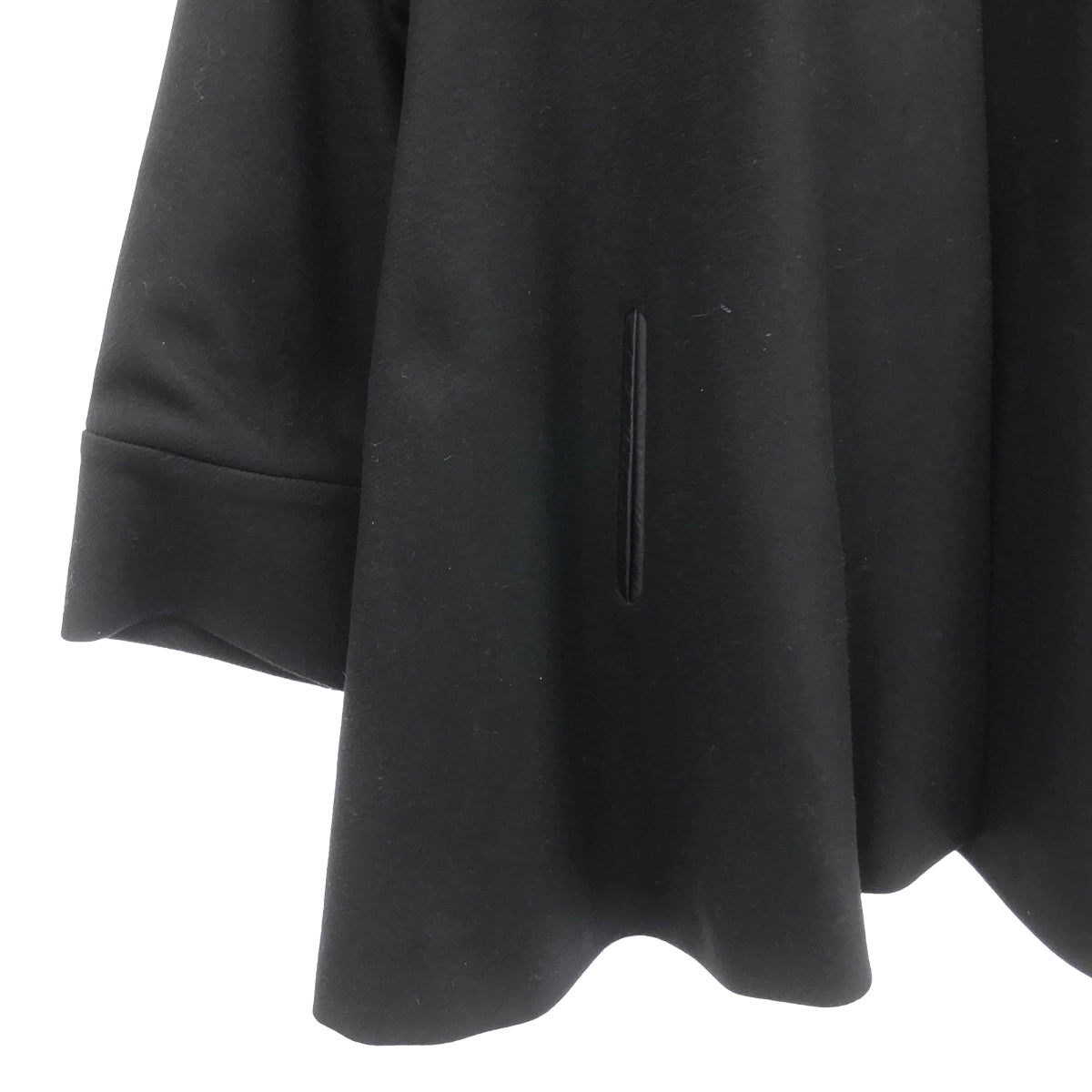 muller of yoshiokubo / ミュラーオブヨシオクボ | カシミヤ混ウール フーデッド ポンチョ ジャケット | 38 | ブラック | レディース