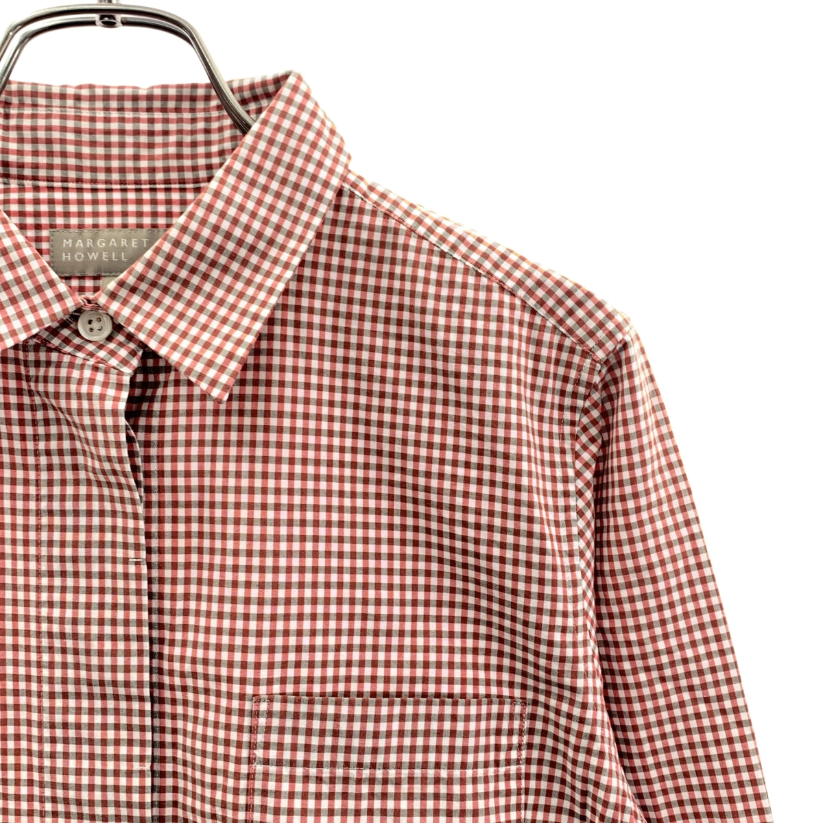 マーガレットハウエル　ギンガムチェックシャツ MARGARET HOWELL（マーガレットハウエル） シャツ DRY WOOL GINGHAM