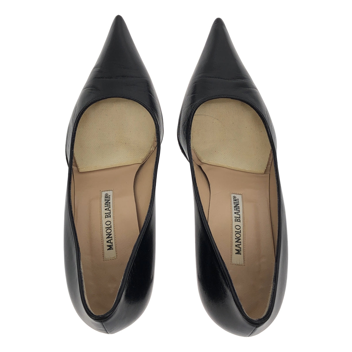 MANOLO BLAHNIK / マノロブラニク | レザー ポインテッドトゥ ヒールパンプス | 38 |