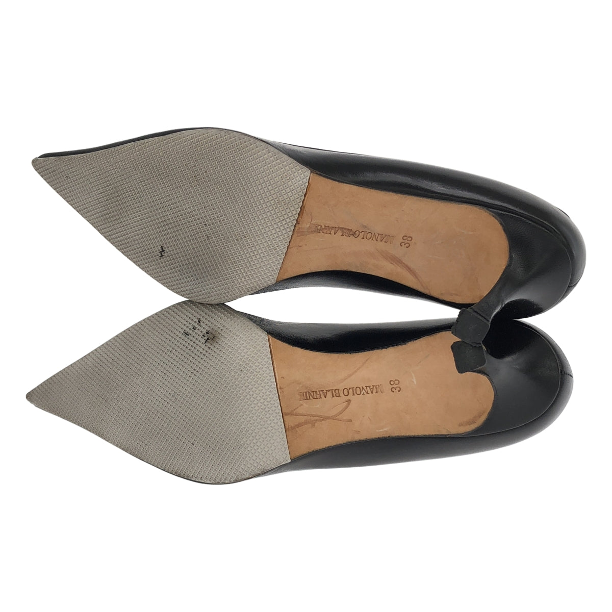 MANOLO BLAHNIK / マノロブラニク | レザー ポインテッドトゥ ヒールパンプス | 38 |