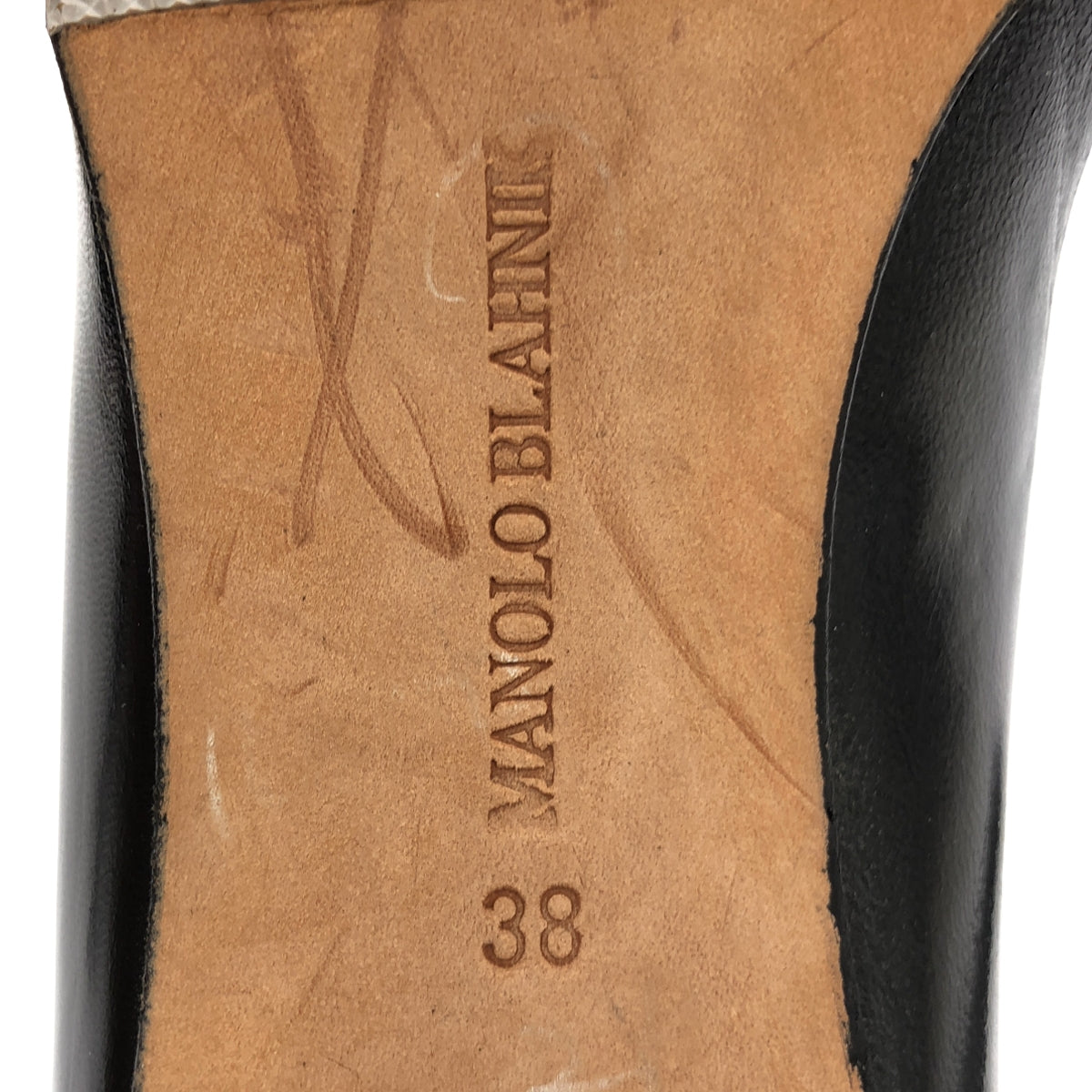 MANOLO BLAHNIK / マノロブラニク | レザー ポインテッドトゥ ヒールパンプス | 38 |