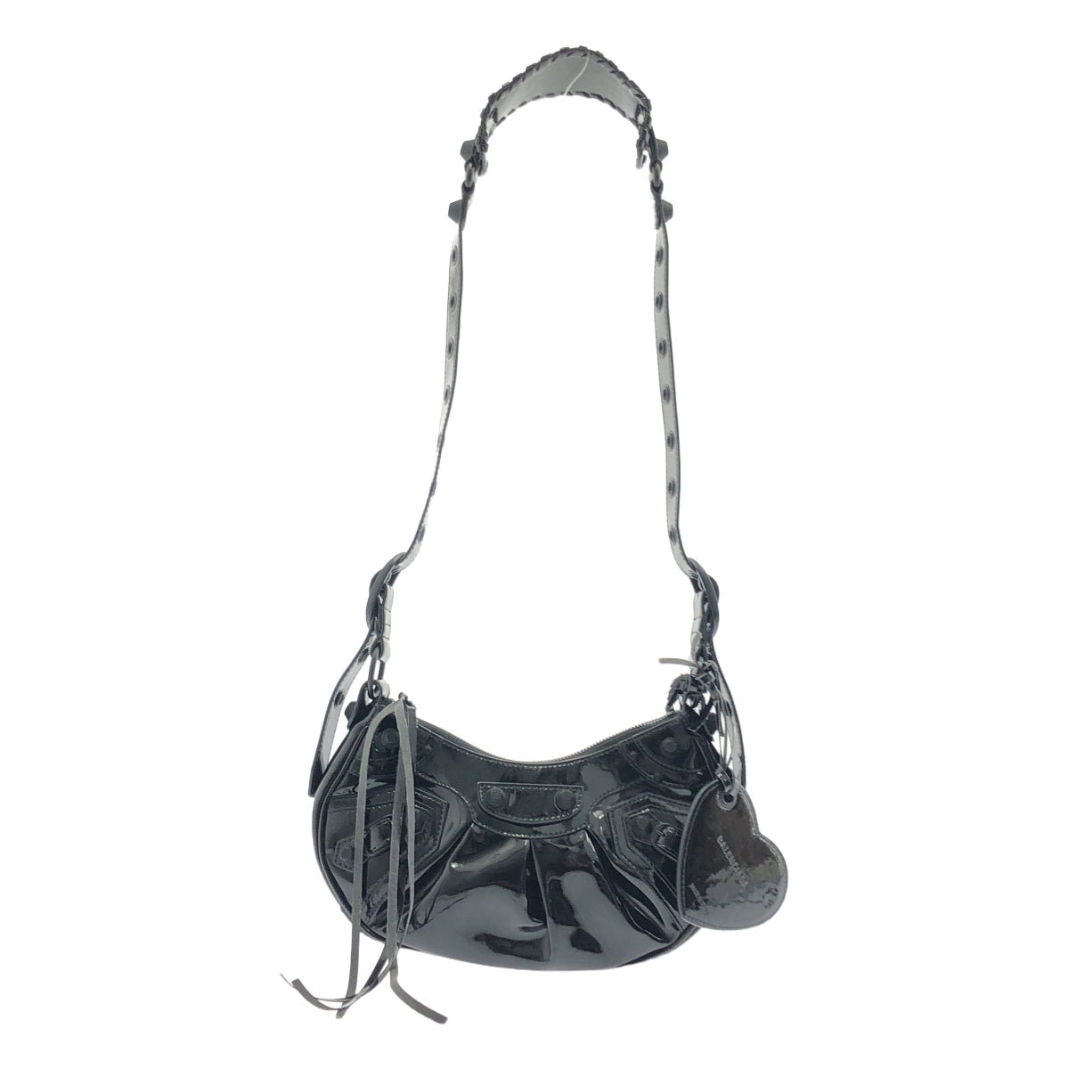 BALENCIAGA / バレンシアガ | ル・カゴール XS エナメル ショルダーバッグ | ブラック | レディース