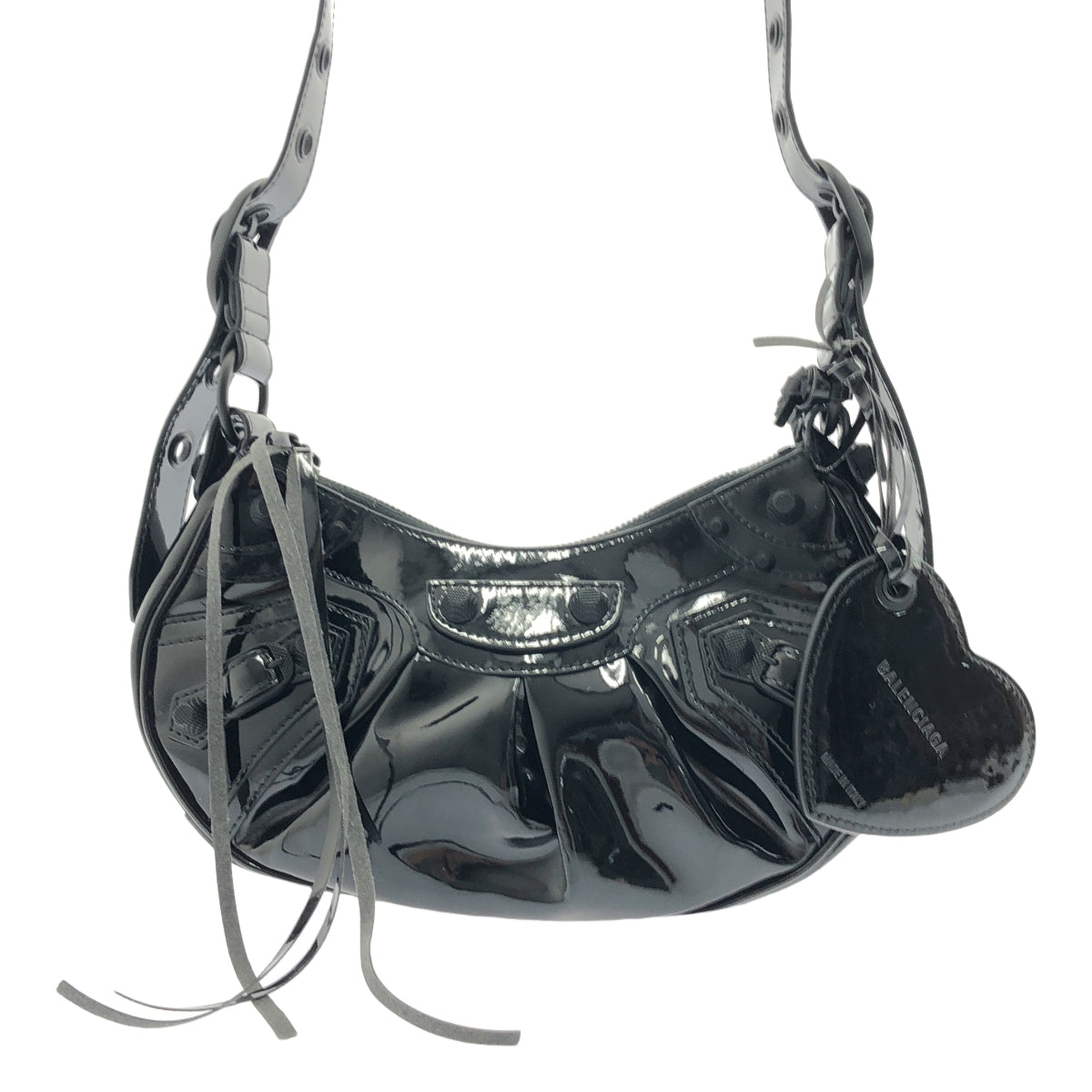 BALENCIAGA / バレンシアガ | ル・カゴール XS エナメル ショルダーバッグ | ブラック | レディース