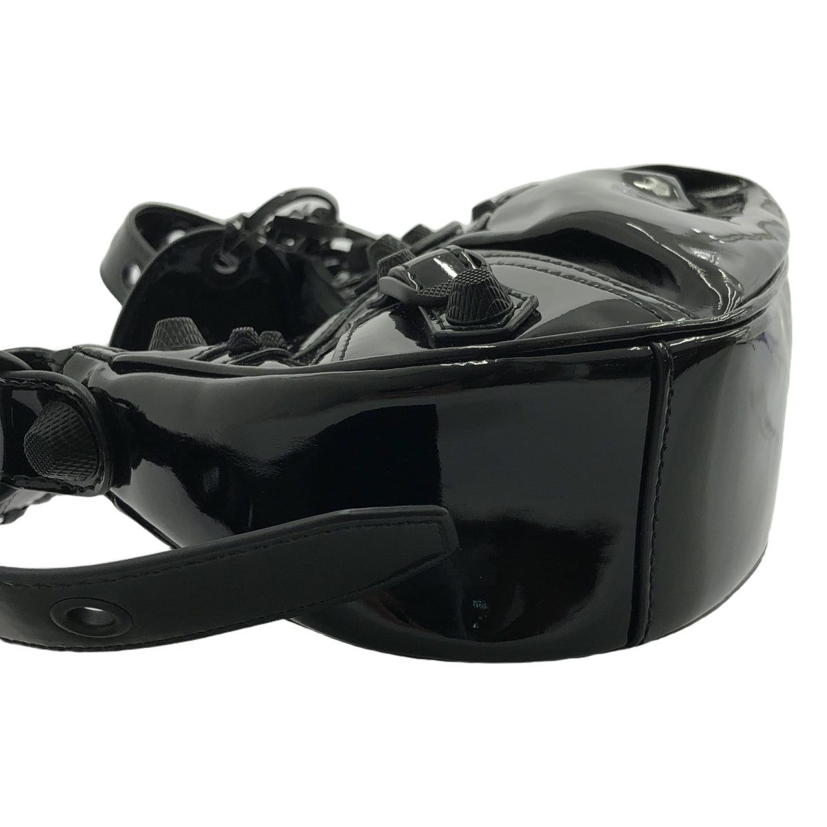 BALENCIAGA / バレンシアガ | ル・カゴール XS エナメル ショルダーバッグ | ブラック | レディース