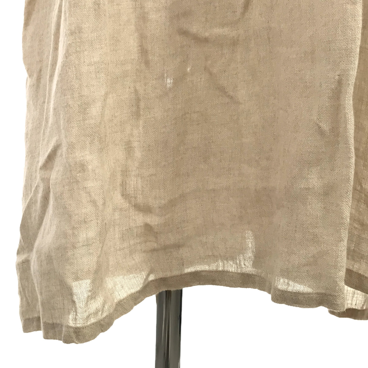 nest robe | Linen long gown wrap dress | Beige | Women's